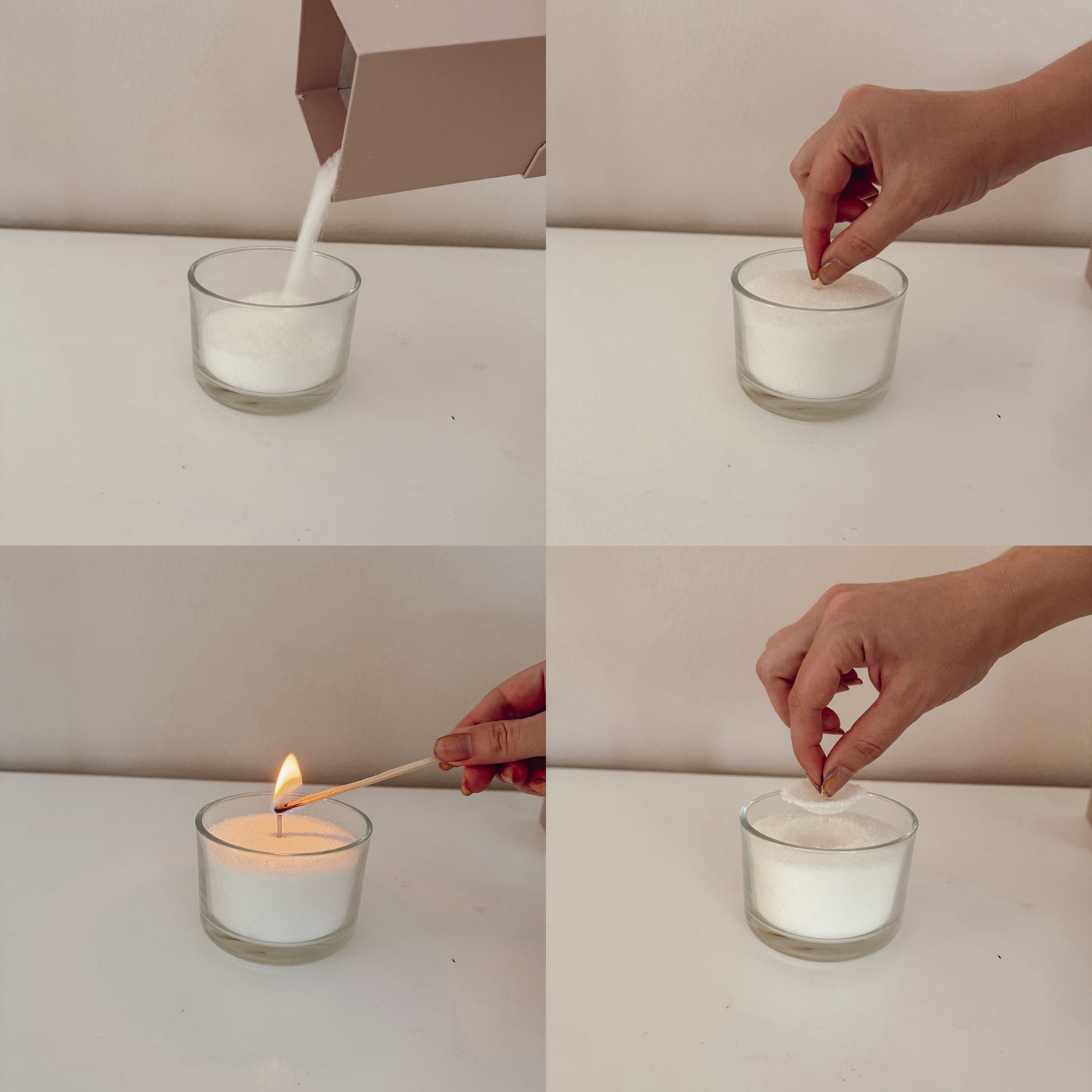 Pearled Candle - Beige Butter Vanille